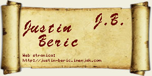 Justin Berić vizit kartica